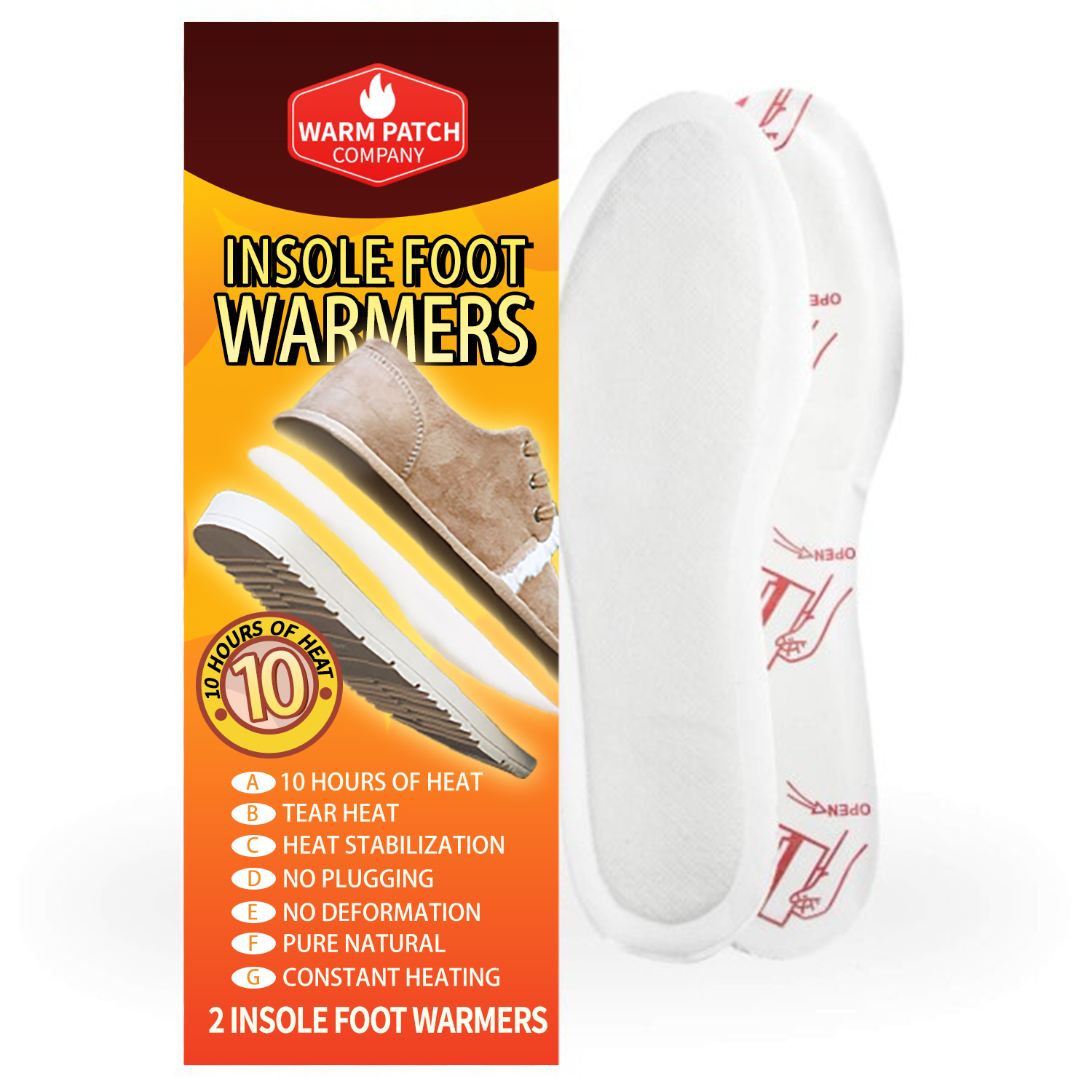 foot warmer insole adhesive